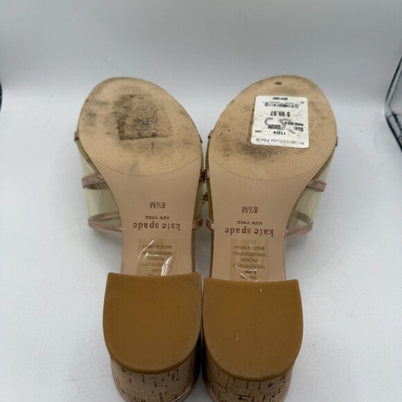Kate Spade Whitby Slide Sandals | Rose Gold Cork Heels | Size 8.5M - Picture 7 of 11